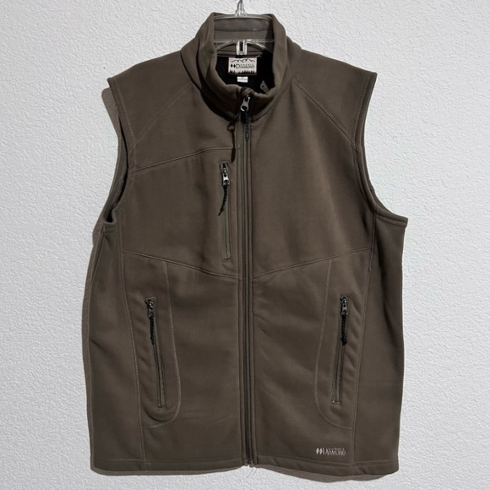 Double Diamond Brown Micro Fleece Performance Vest New Medium
